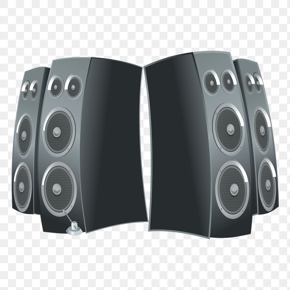 Speakers png sticker, transparent background. Free public domain CC0 image.