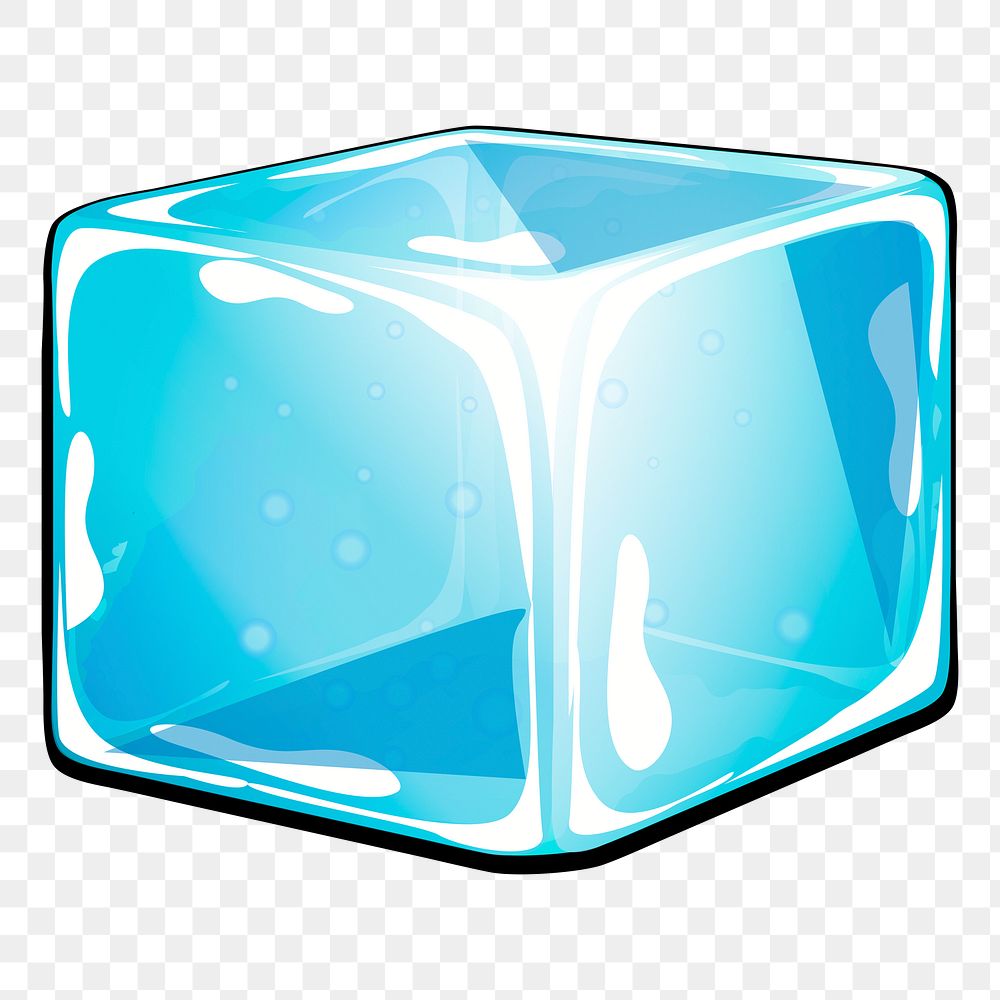 Ice cube png sticker, transparent background. Free public domain CC0 image.