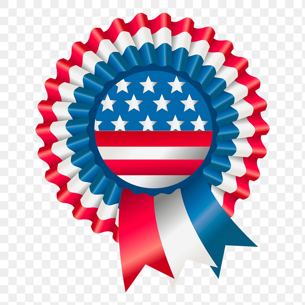 American flag badge png sticker, transparent background. Free public domain CC0 image.