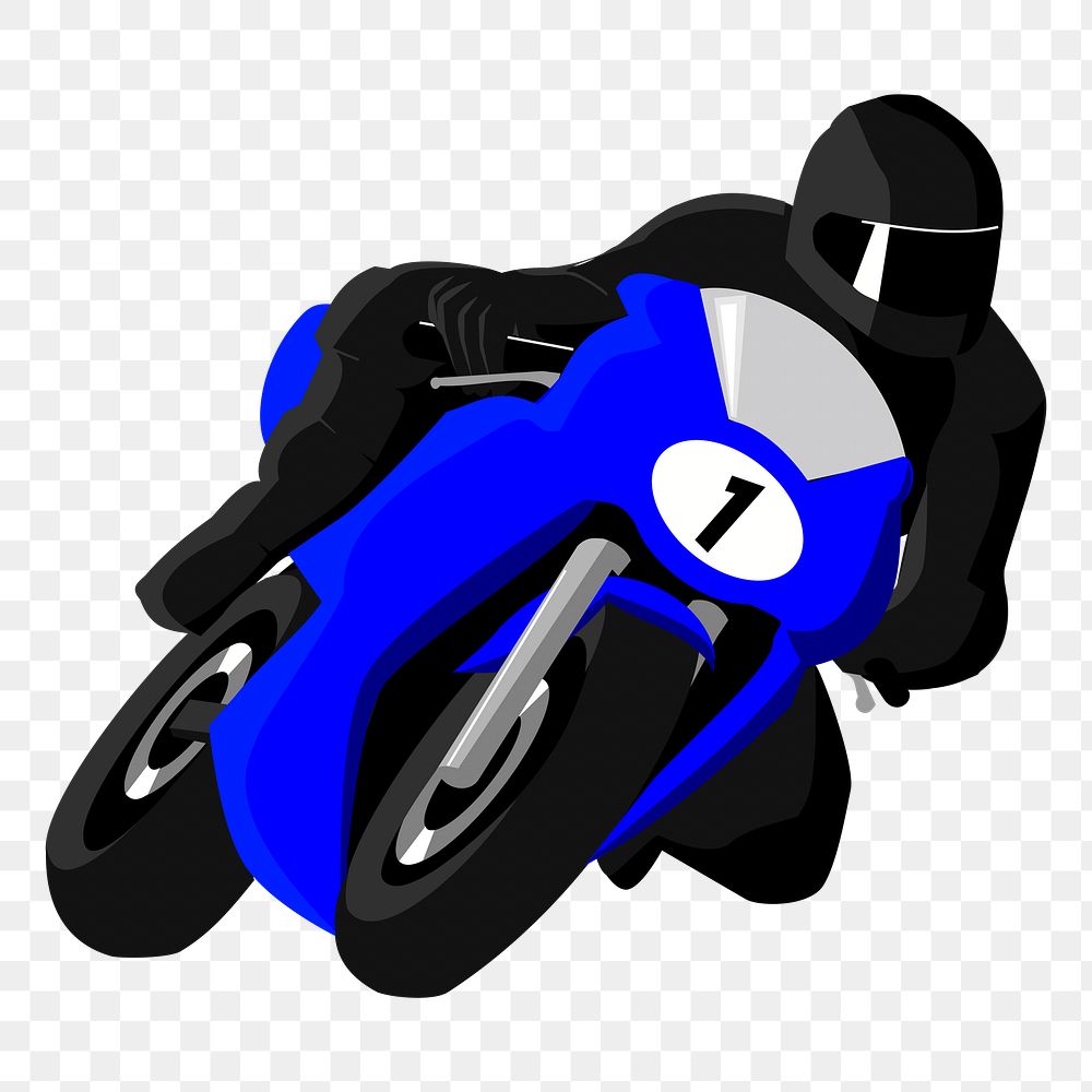 Sportsbike racer png sticker, transparent background. Free public domain CC0 image.
