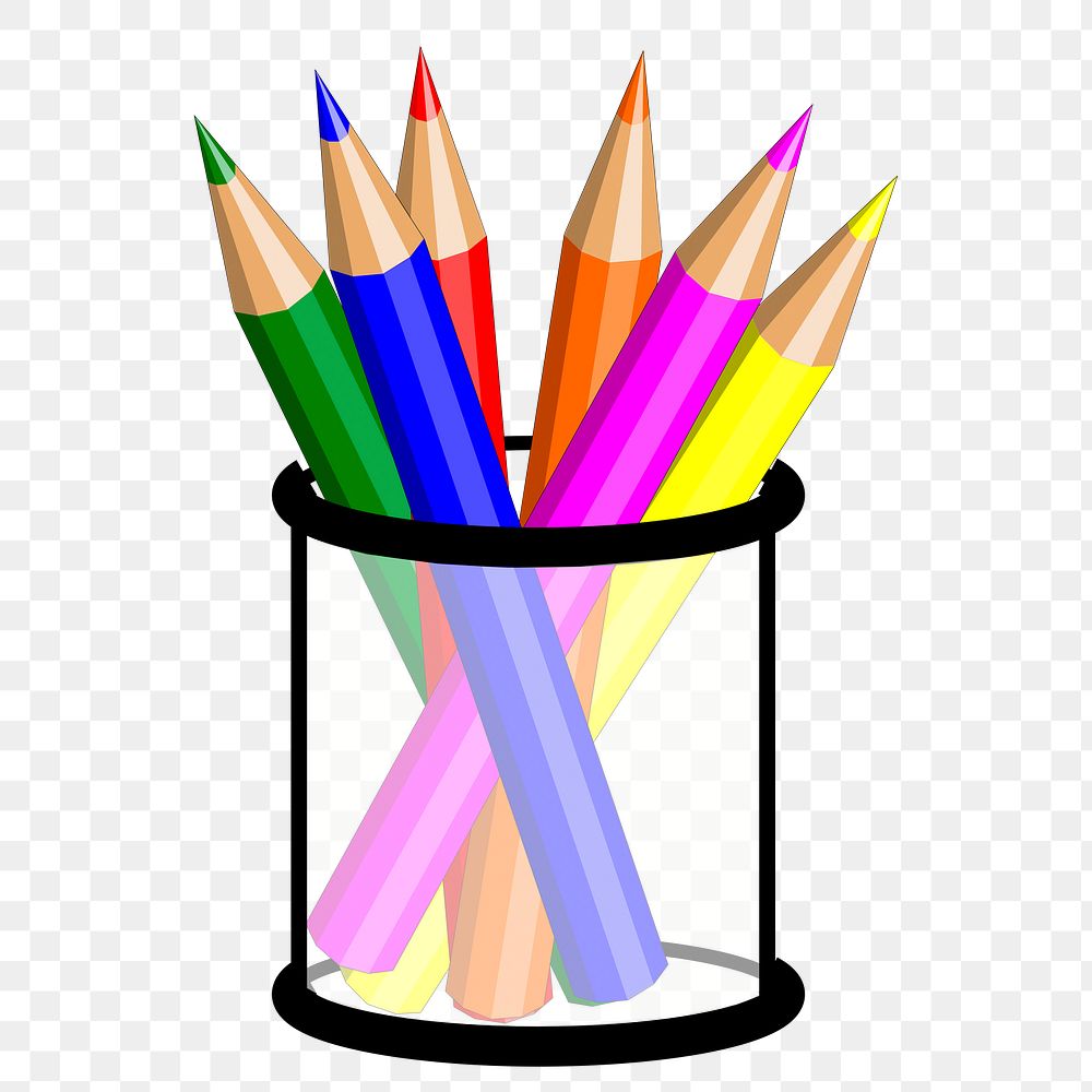 Colored pencils png sticker, transparent background. Free public domain CC0 image.