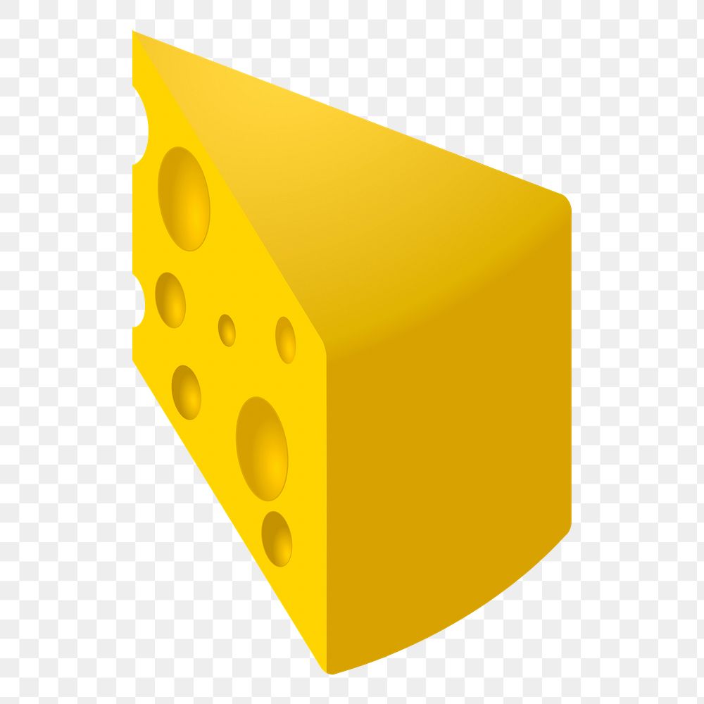 Cheese piece png sticker, transparent background. Free public domain CC0 image.