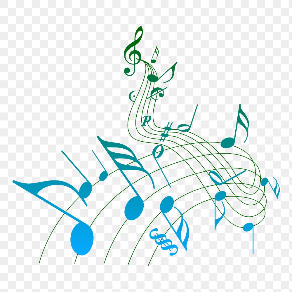 Musical notes png sticker, transparent background. Free public domain CC0 image.