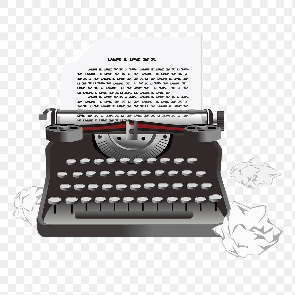 Vintage typewriter png sticker, transparent background. Free public domain CC0 image.