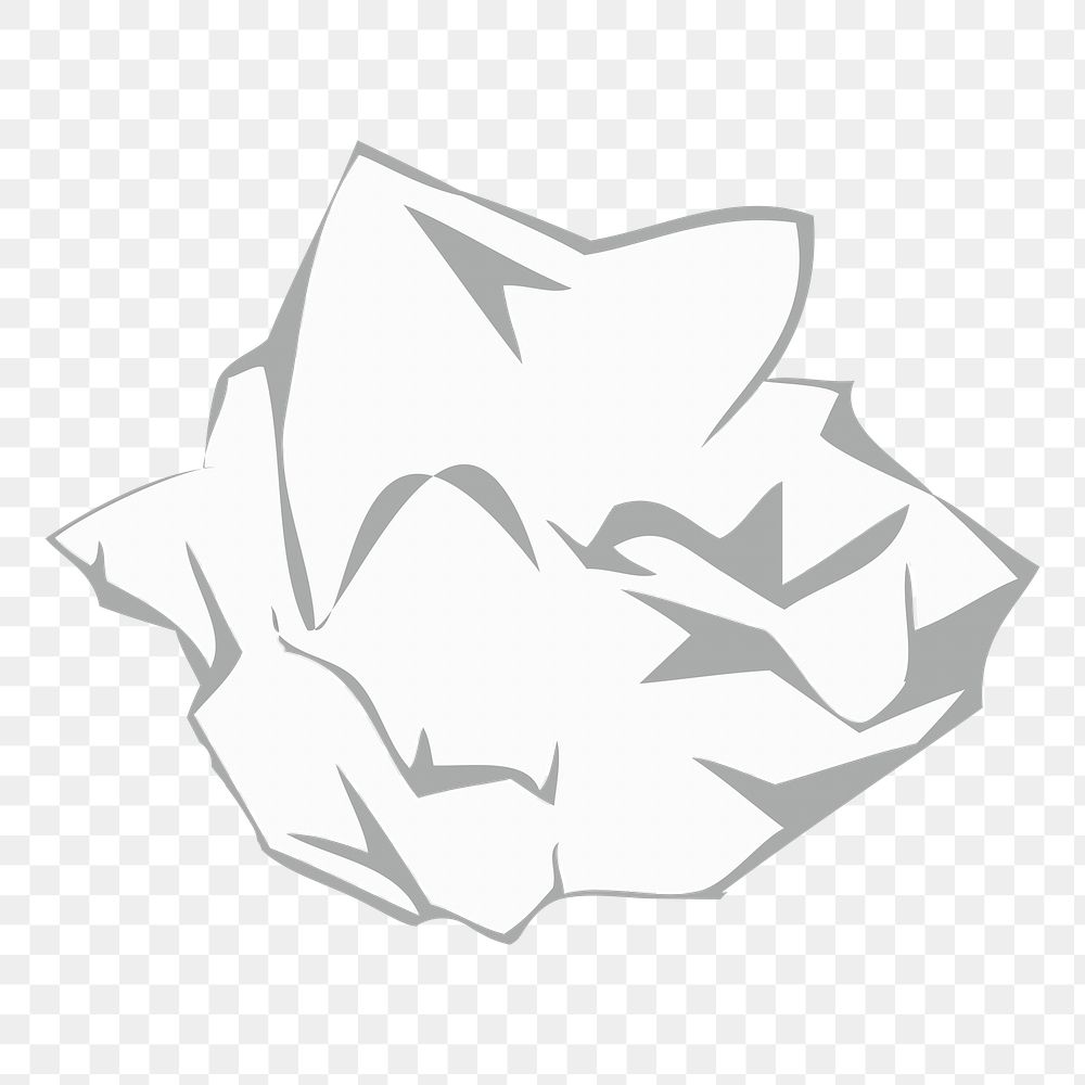 Crumpled paper png sticker, transparent background. Free public domain CC0 image.