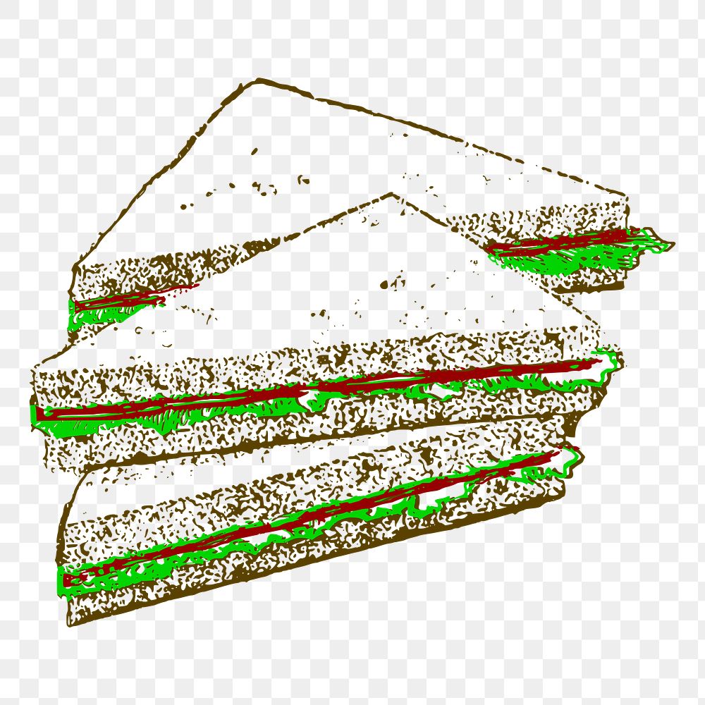 Sandwich, food png sticker, transparent background. Free public domain CC0 image.