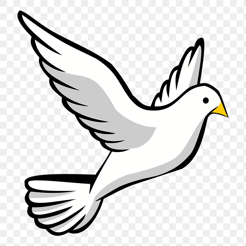 Flying dove png sticker, transparent background. Free public domain CC0 image.