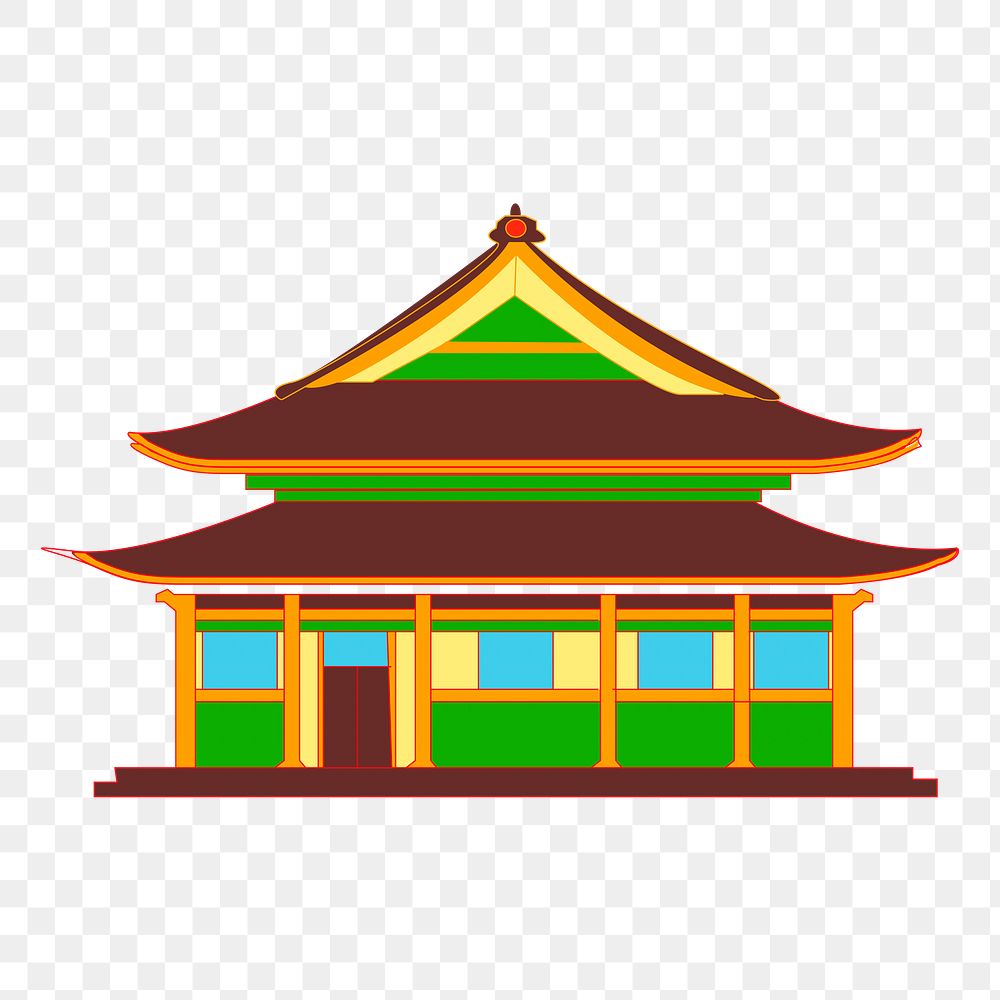 Japanese temple png sticker, transparent background. Free public domain CC0 image.