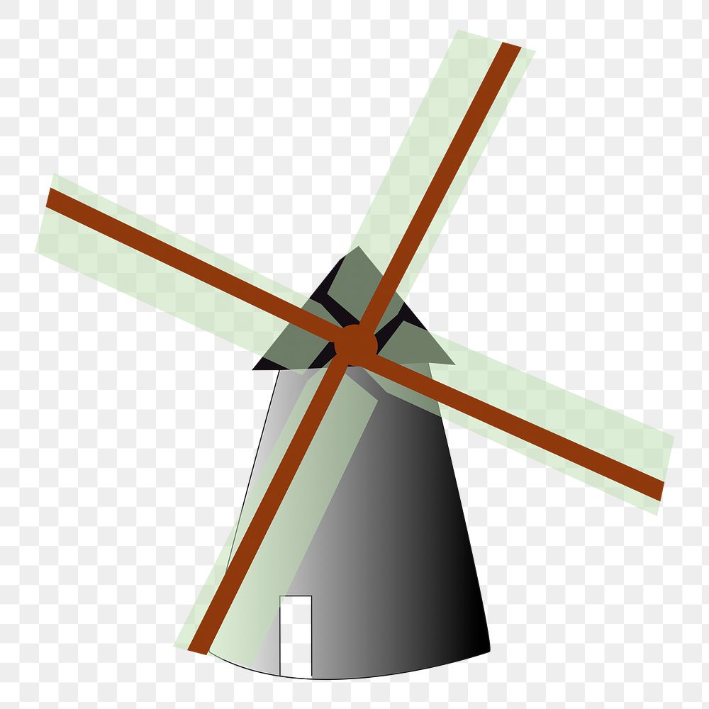 Windmill png sticker, transparent background. Free public domain CC0 image.
