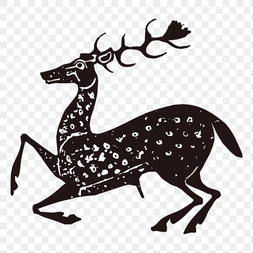 Deer png sticker, transparent background. Free public domain CC0 image.