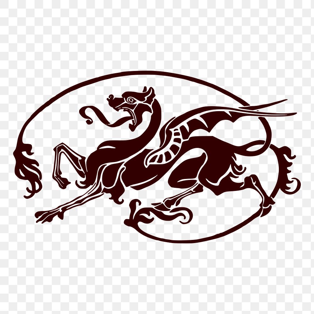 Mythological dragon png sticker, transparent background. Free public domain CC0 image.