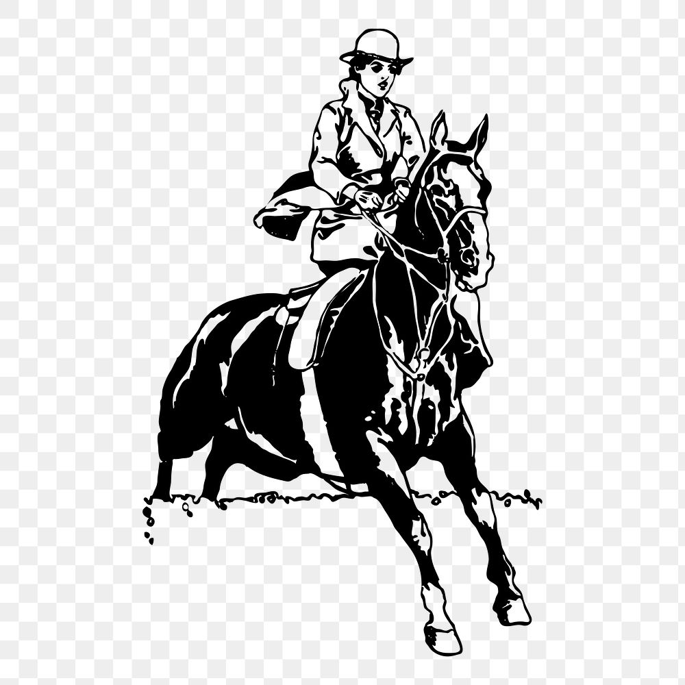 Horse rider png sticker, transparent background. Free public domain CC0 image.