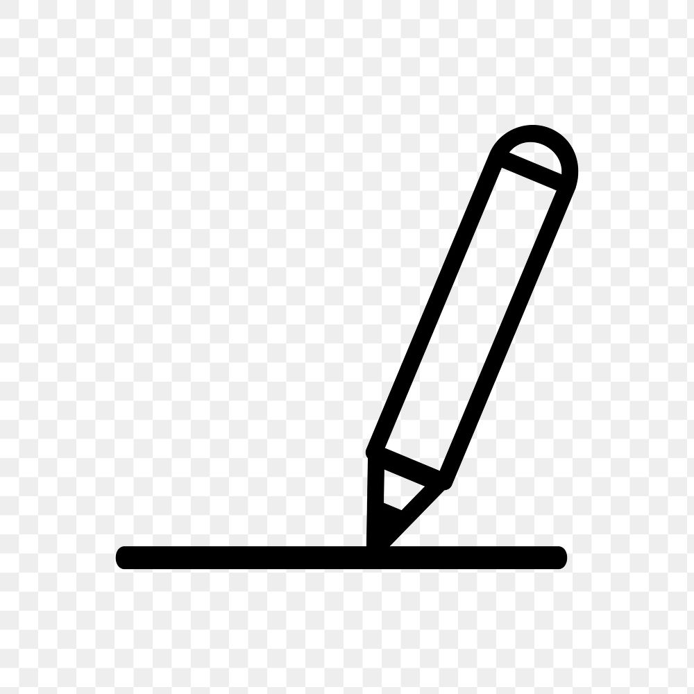 Pencil icon png sticker, transparent background