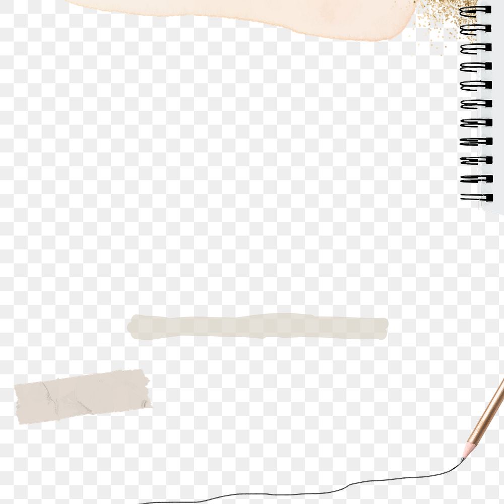 Note paper png border, transparent background