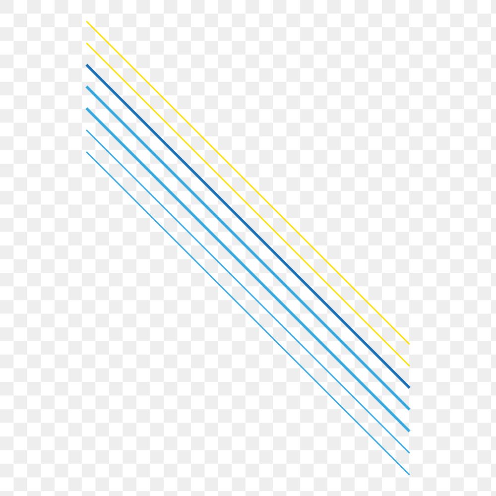 Slanting lines png element, colorful design, transparent background