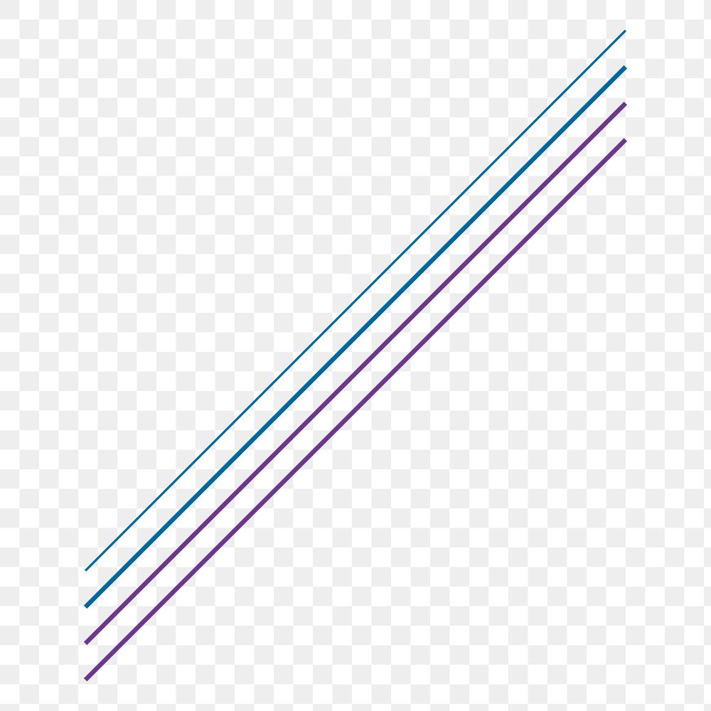 Slanting lines png element, blue design, transparent background
