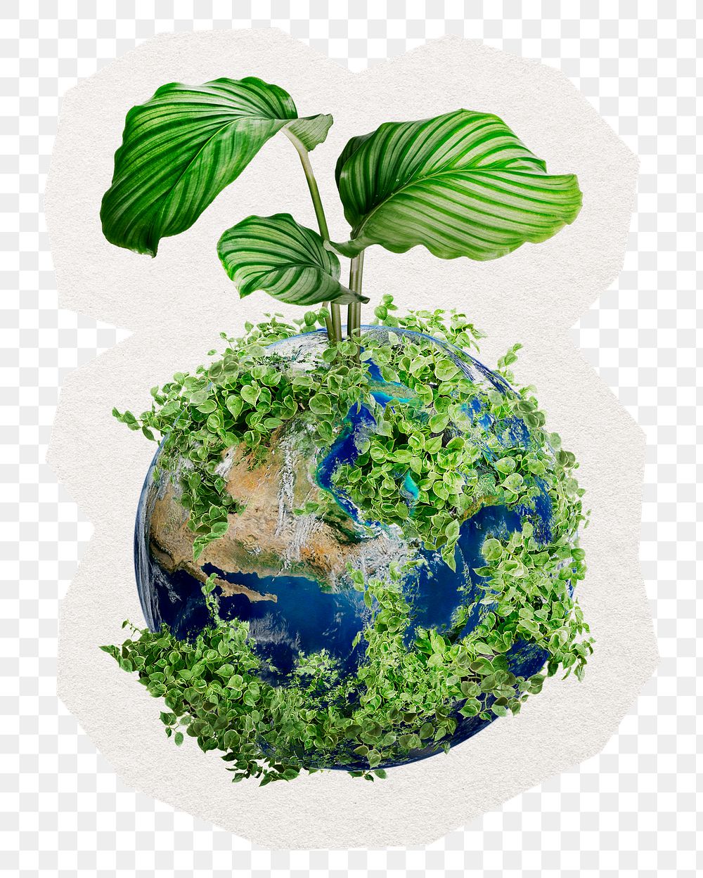 PNG earth day, sustainable sticker in transparent background
