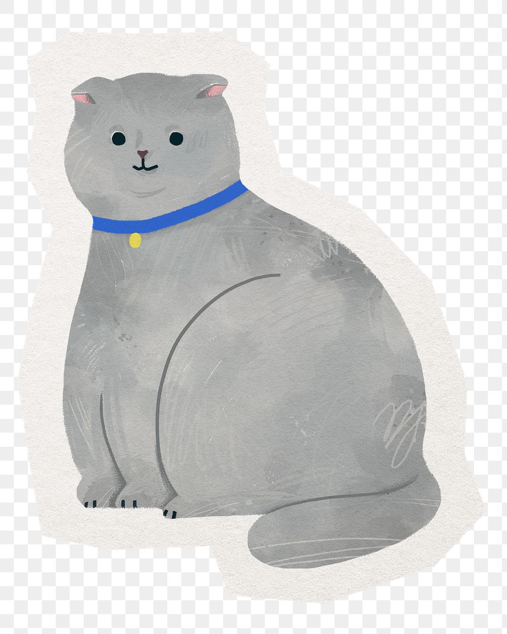 Cat png sticker, pet animal illustration in transparent background