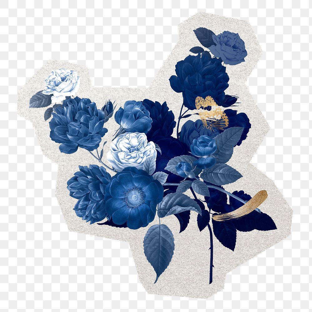 PNG flower bouquet, aesthetic sticker in transparent background