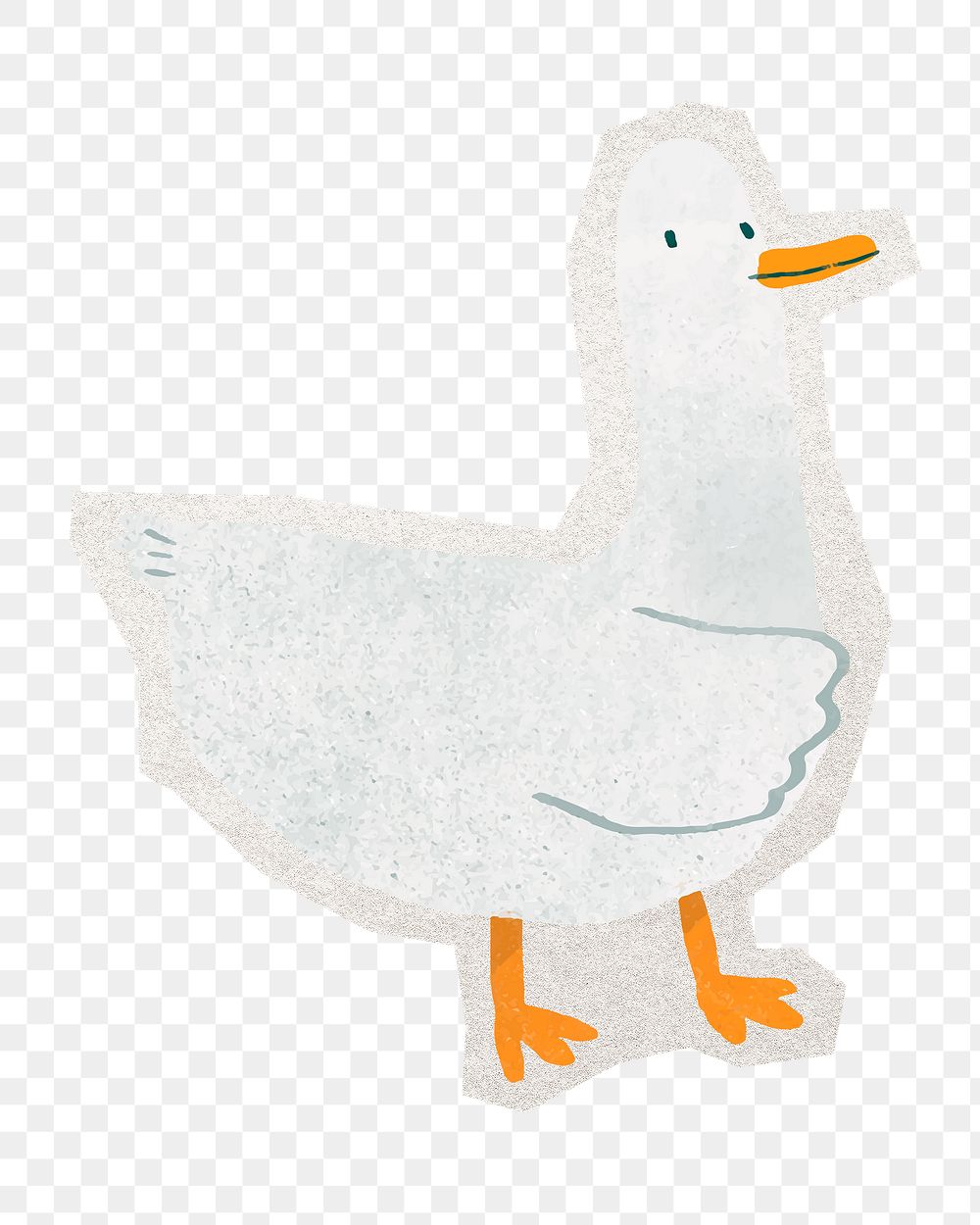 Cute duck png digital sticker, collage element in transparent background