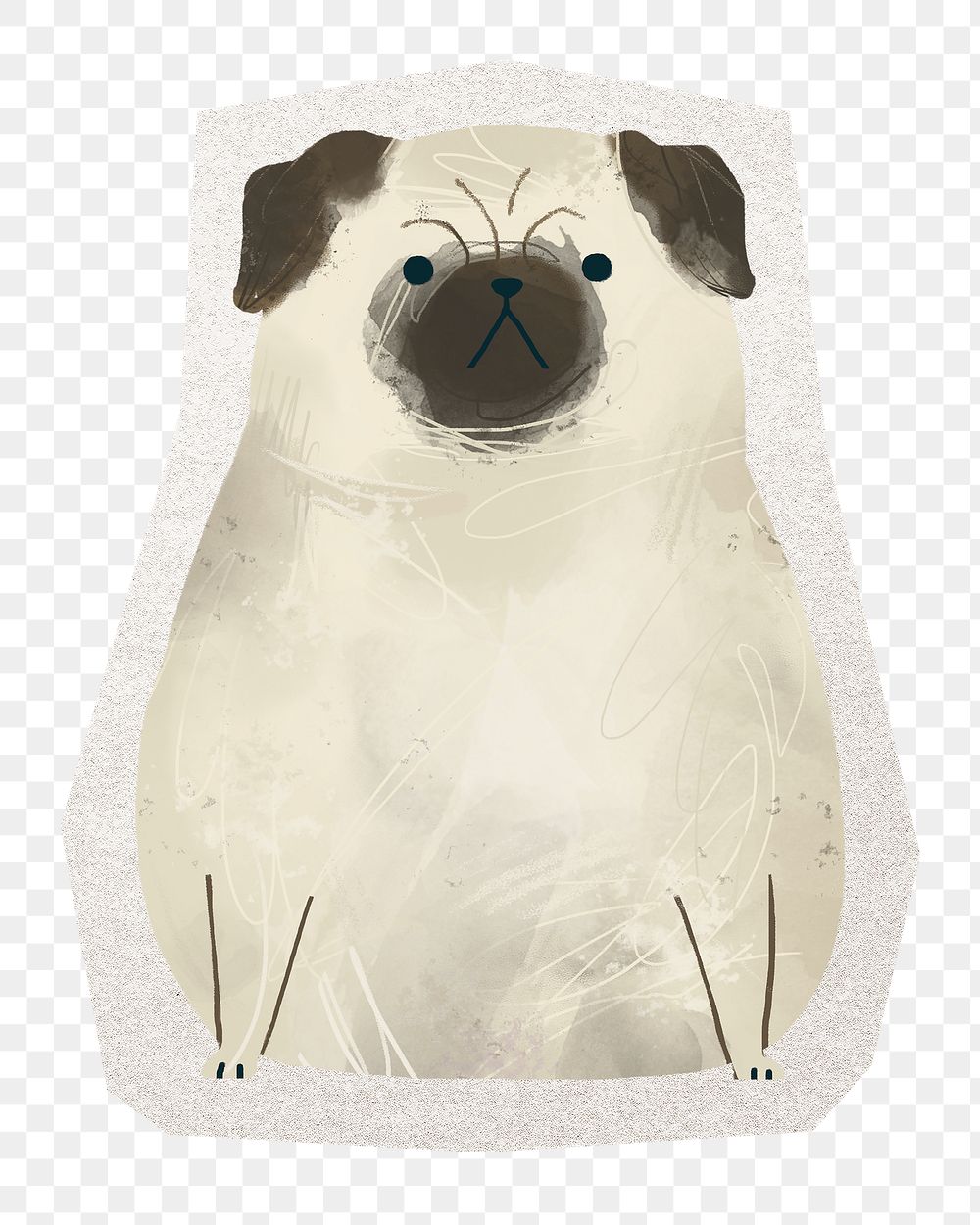 PNG cute dog digital sticker, collage element in transparent background