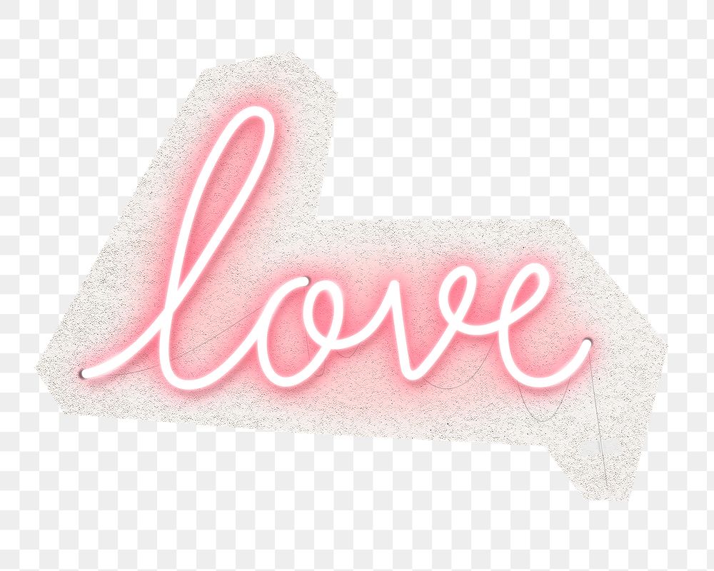 Love word png digital sticker, collage element in transparent background