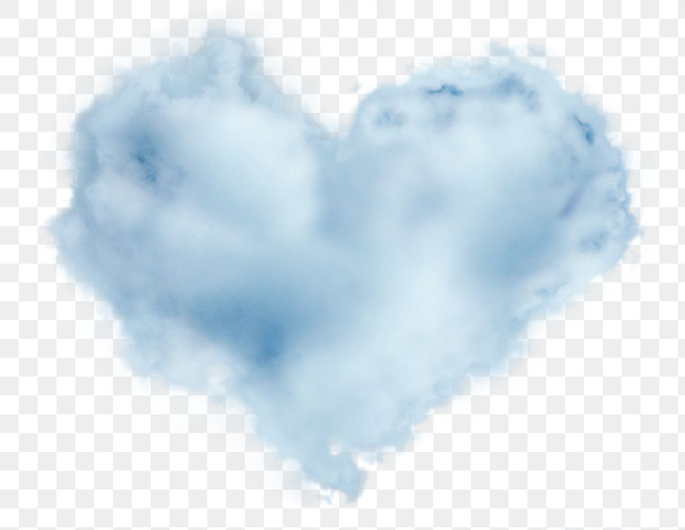 Heart cloud png sticker, cute cut out, transparent background