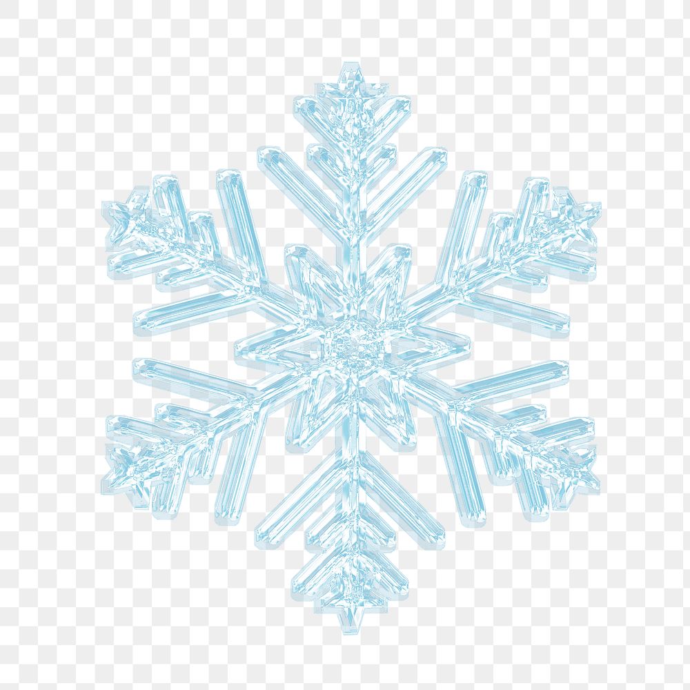 Blue snowflake png sticker, Christmas cut out, transparent background