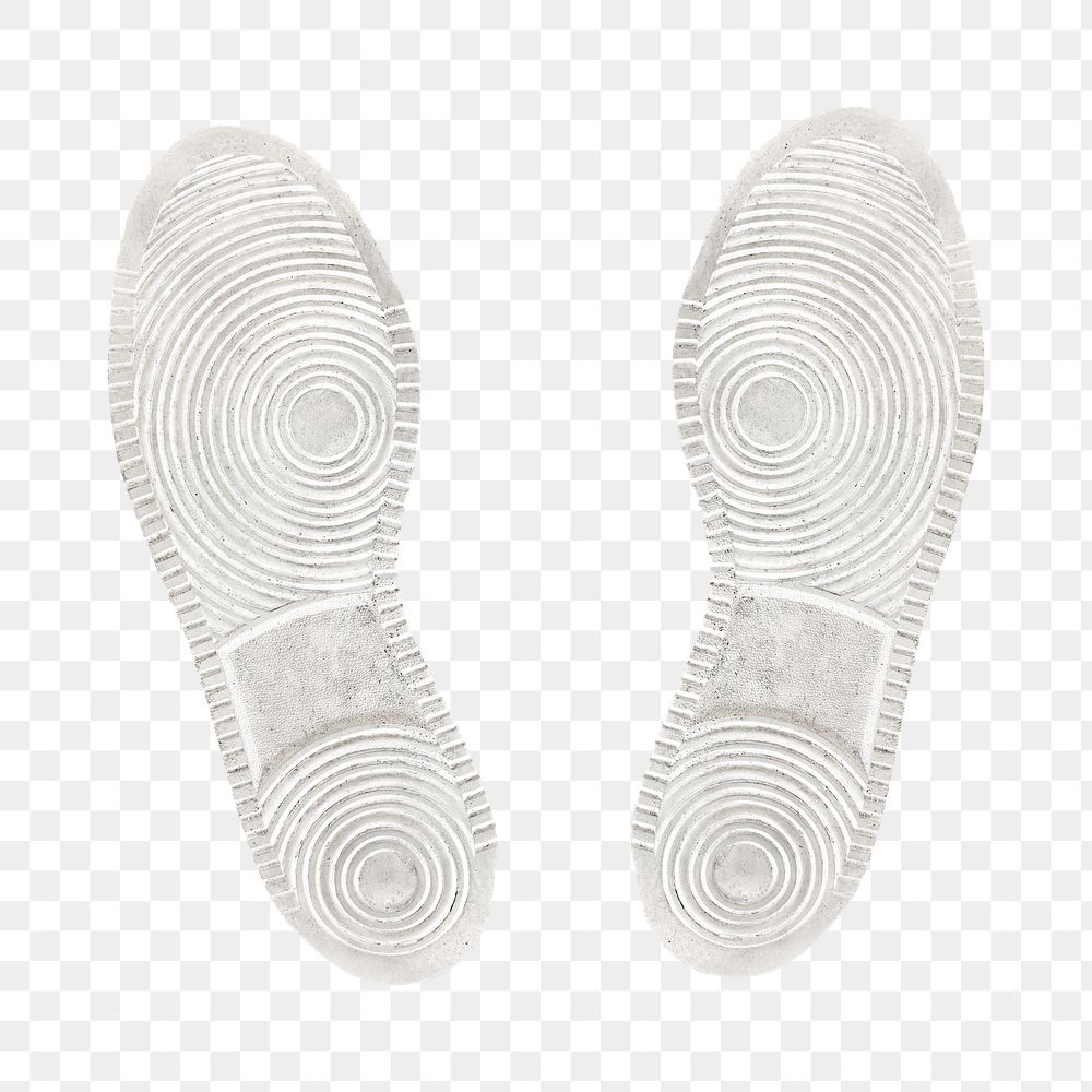 Sneaker footprints png sticker, shoe sole cut out, transparent background
