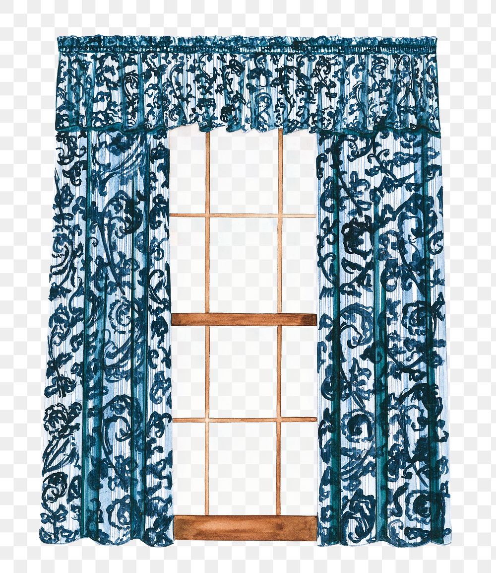 Window drapery png sticker, interior design, transparent background