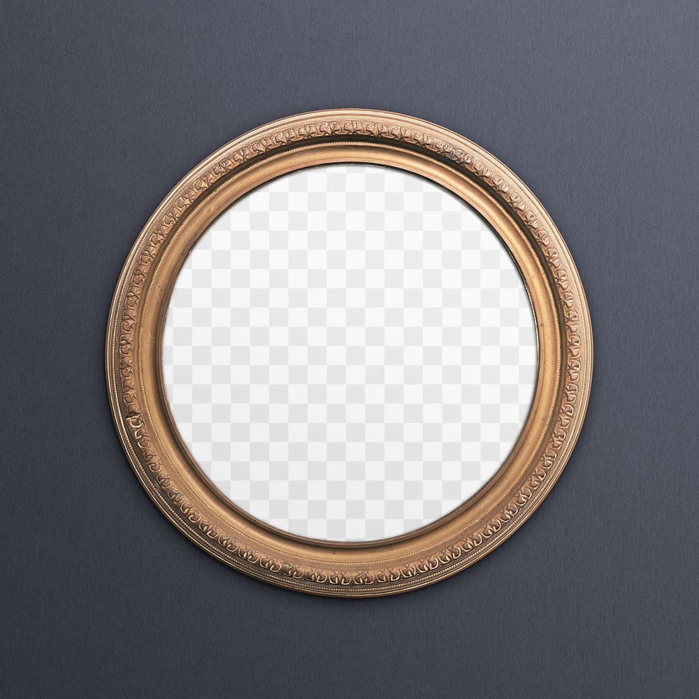 Round frame png mockup, transparent design 