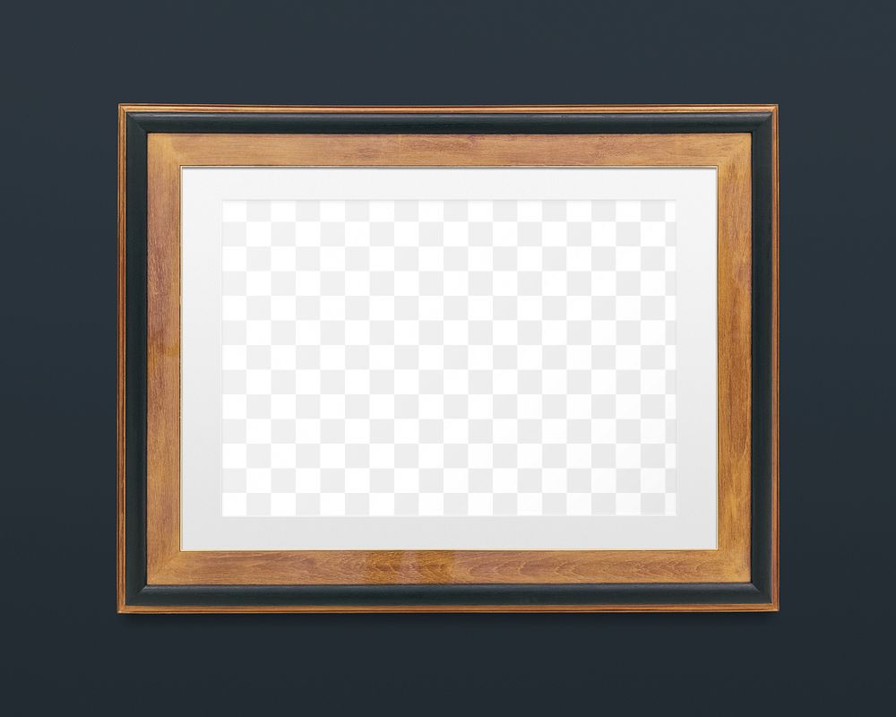 Wooden frame png mockup, home decoration, transparent design