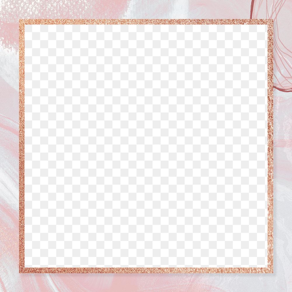 Pink aesthetic png rectangular frame, glitter, transparent background