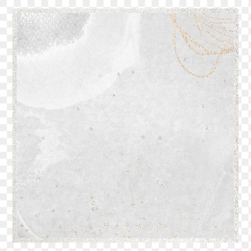 Png rectangular frame light modern marble glitter design, transparent background