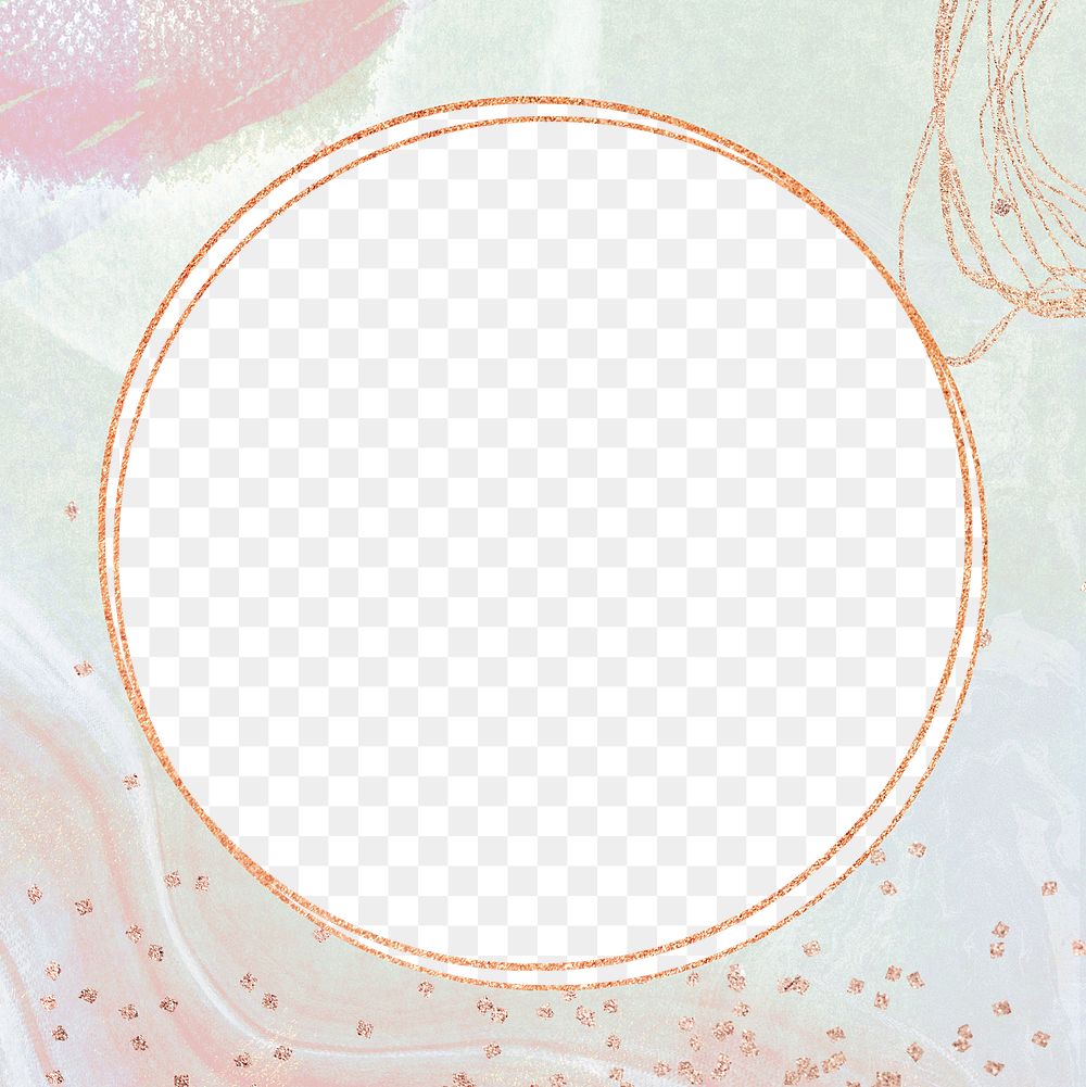 Mint aesthetic png circular frame, glitter, transparent background