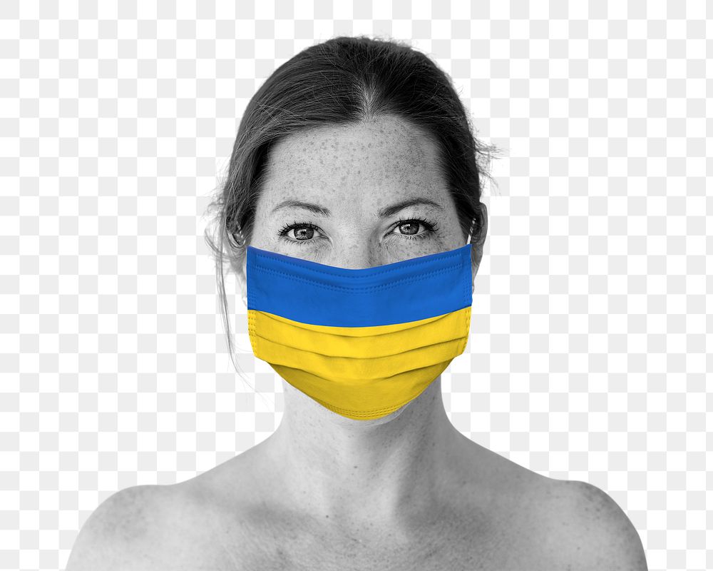 Ukrainian woman wearing a face mask during coronavirus pandemic