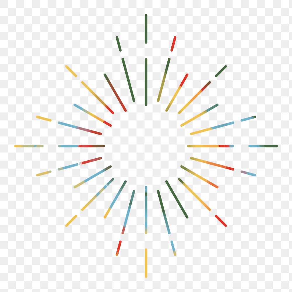 Rainbow fireworks png sticker, transparent background