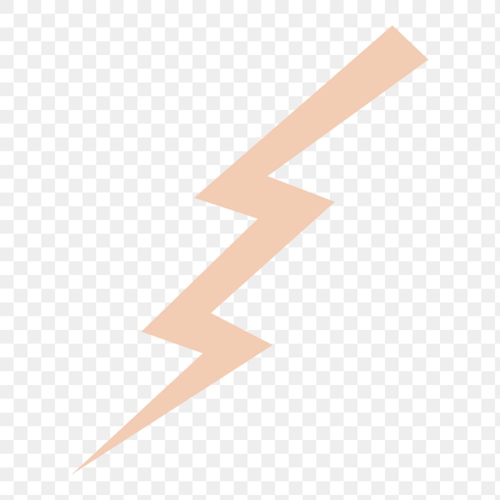 Lightning bolt png sticker, transparent background