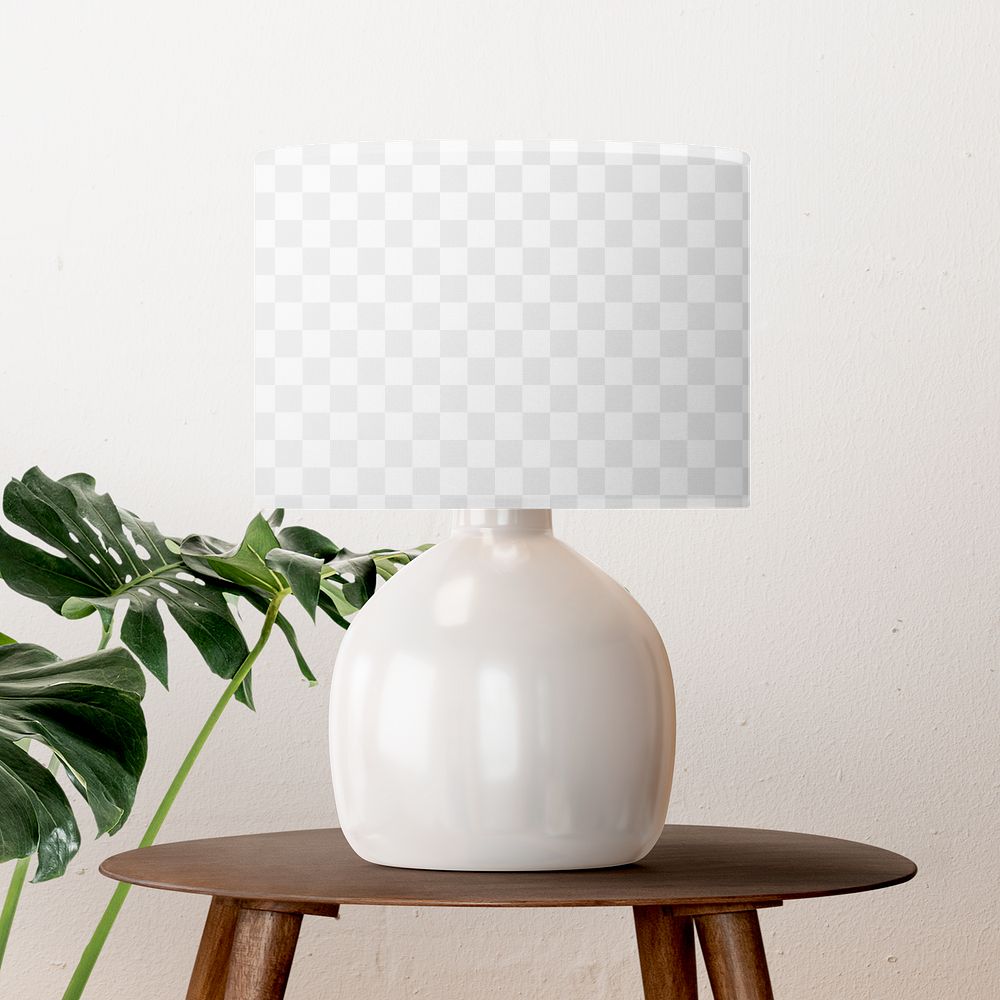 Table lamp png mockup, transparent design 