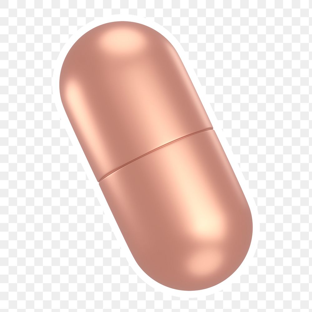 Pink capsule  png sticker, transparent background