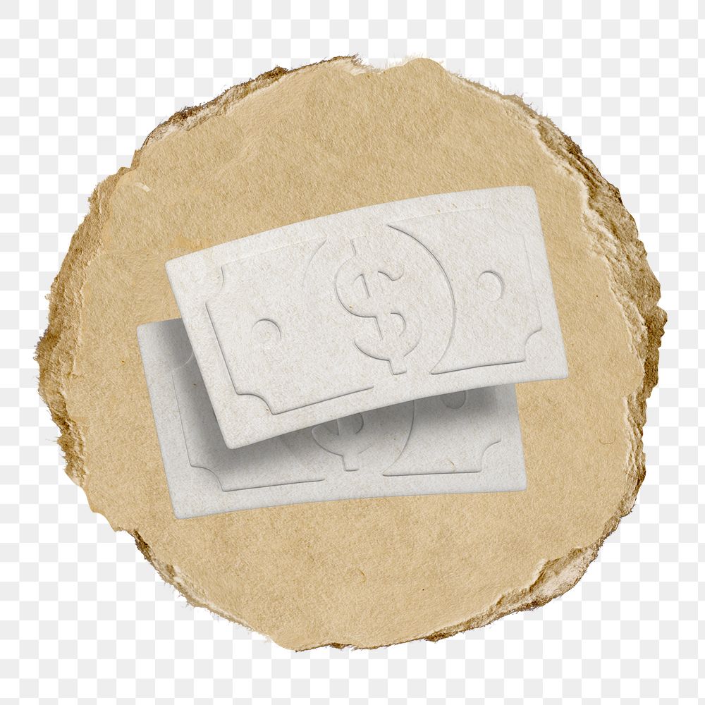 Dollar bills, money  png sticker,  3D ripped paper, transparent background