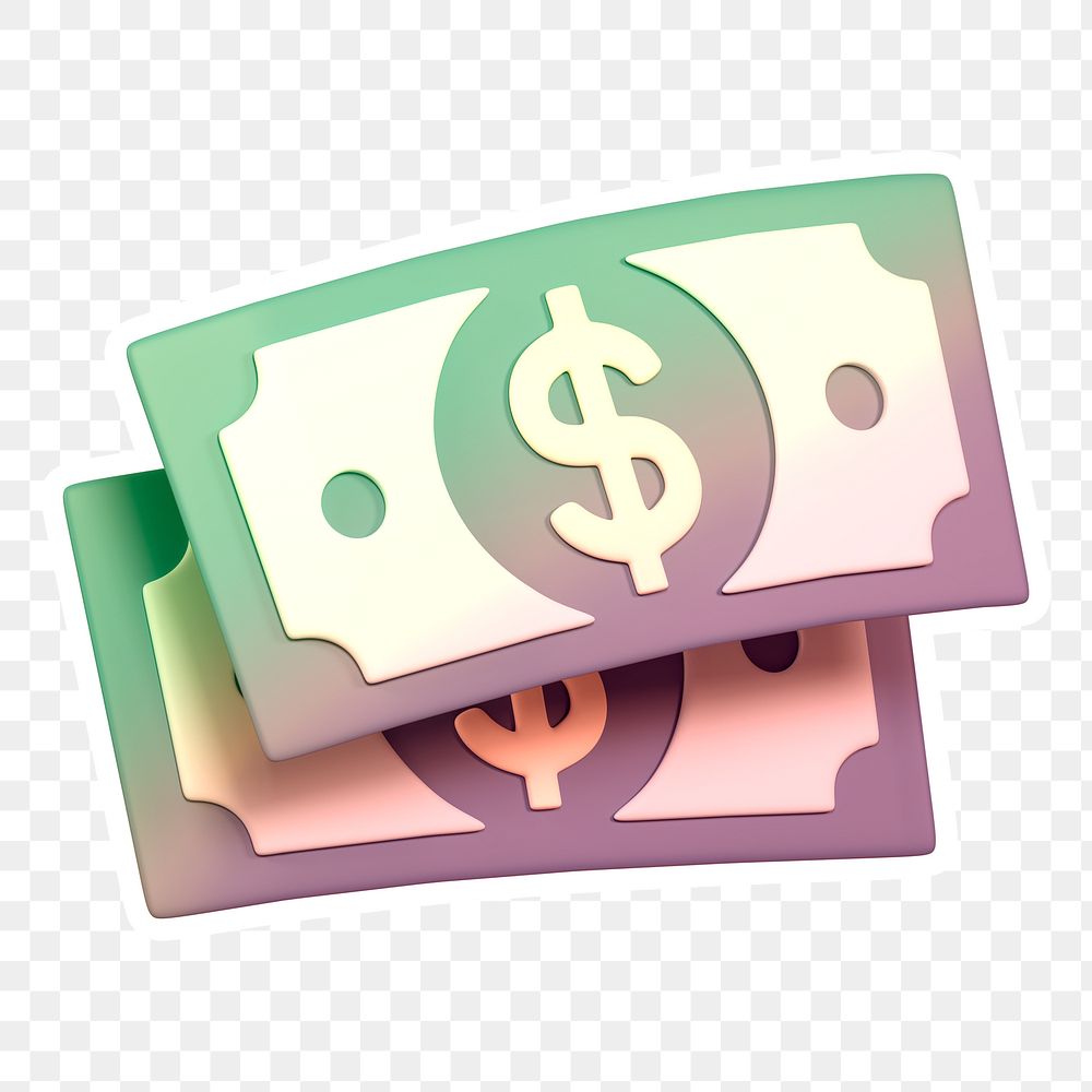 Dollar bills, money  png sticker, transparent background