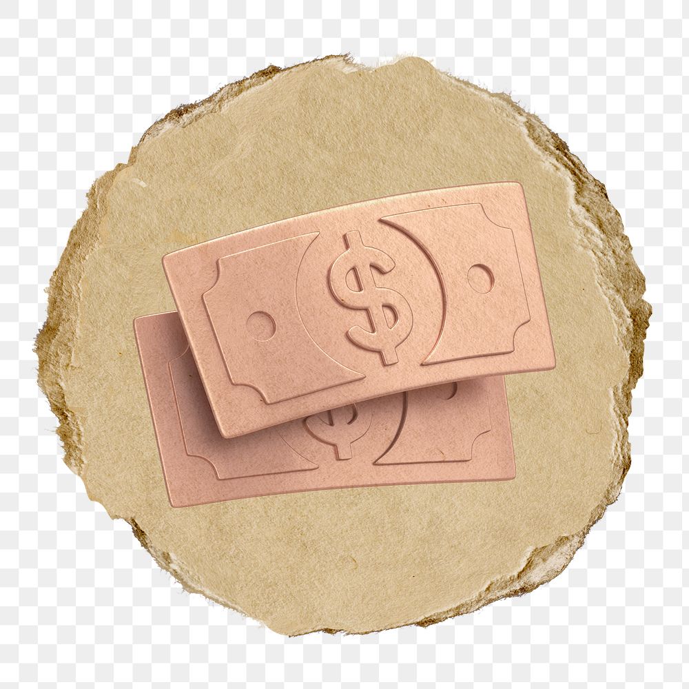 Dollar bills, money  png sticker,  3D ripped paper, transparent background