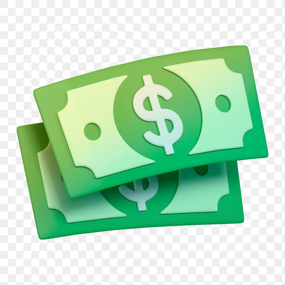 Money icon  png sticker, 3D gradient design, transparent background