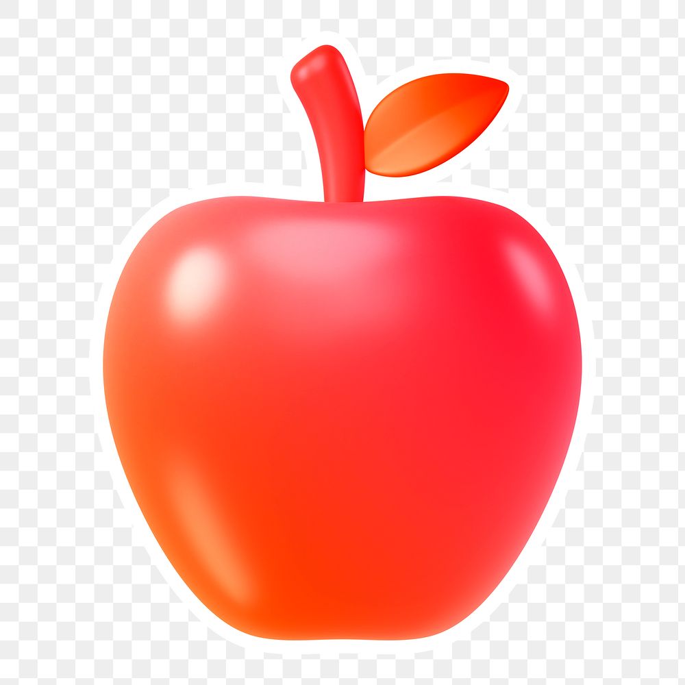 Red apple  png sticker, transparent background