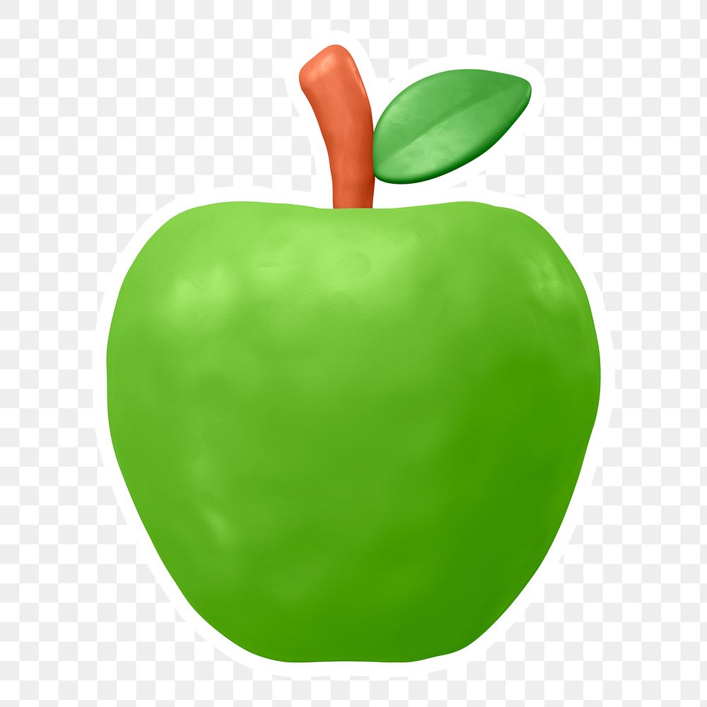 Green apple  png sticker, transparent background