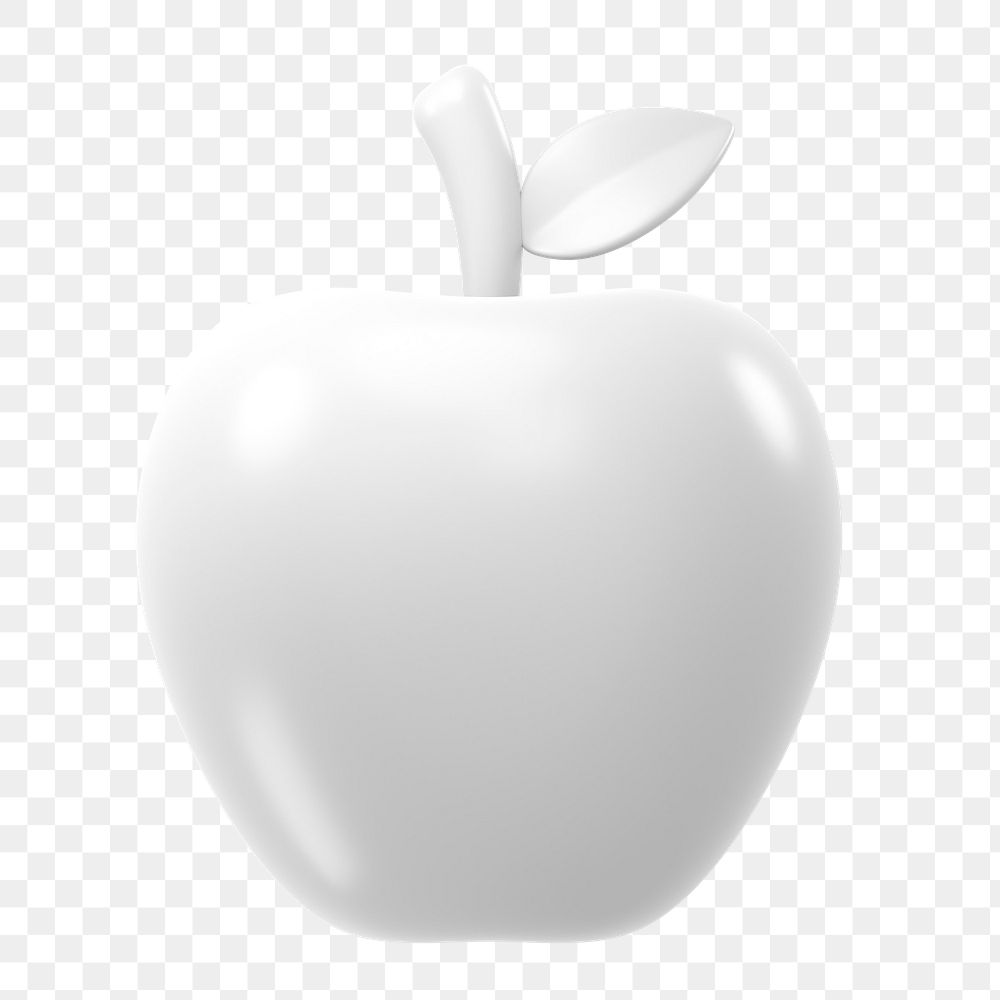 Apple icon  png sticker, 3D minimal illustration, transparent background