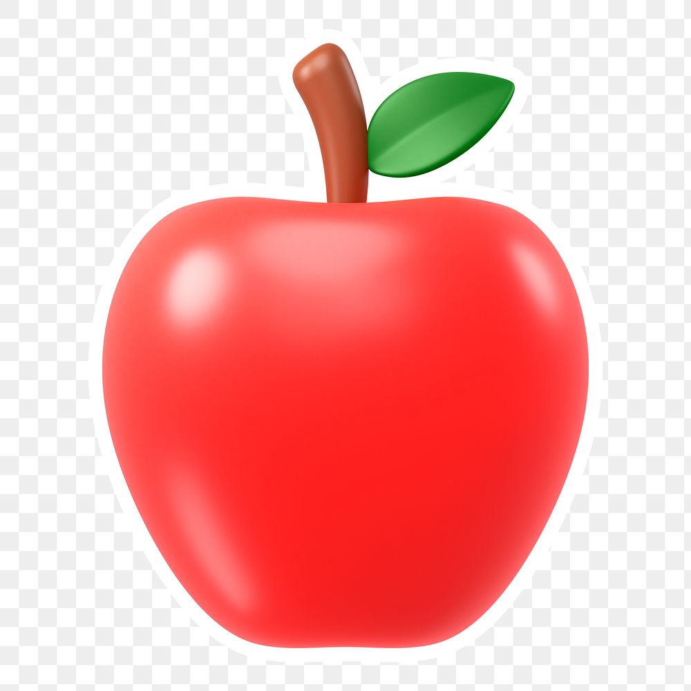 Red apple  png sticker, transparent background