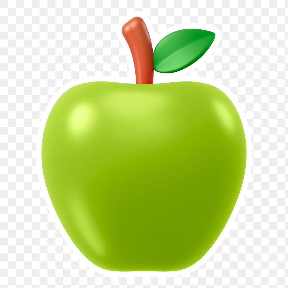 Green apple  png sticker, transparent background