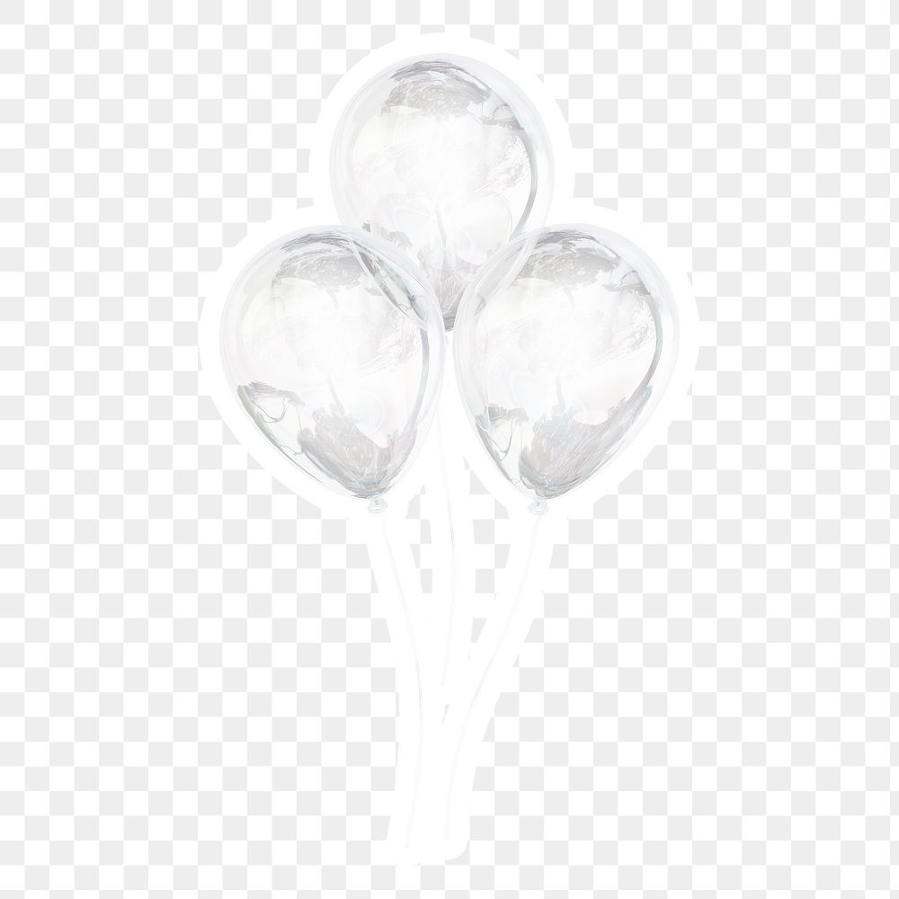 Party balloons   png sticker, crystal glass, transparent background